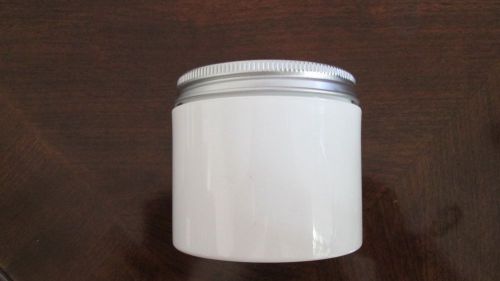 4 oz. White Square Base Double Wall Round 70-400 PP Plastic Jar without cap