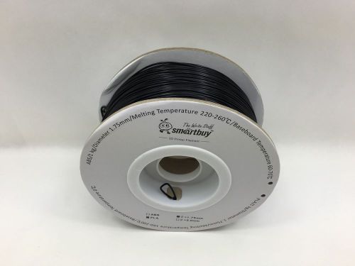 Smartbuy 1.75mm Black ABS 3D Printer Filament - 1kg Spool / Roll (2.2 lbs)