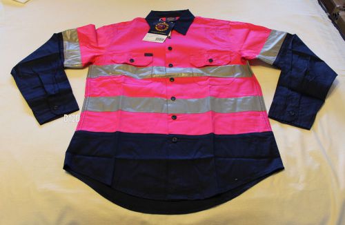 Ritemate Australia Kids Pink Navy Long Sleeve Shirt Reflective Size 11 - 12 New