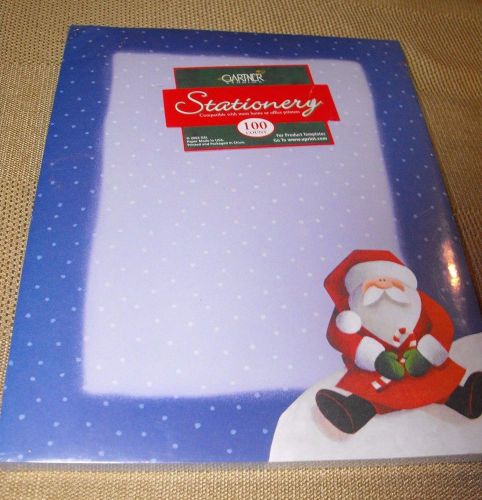 100 Sheets Santa Snow Flakes Computer Christmas Stationery Gartner 8-1/2&#034; x 11&#034;