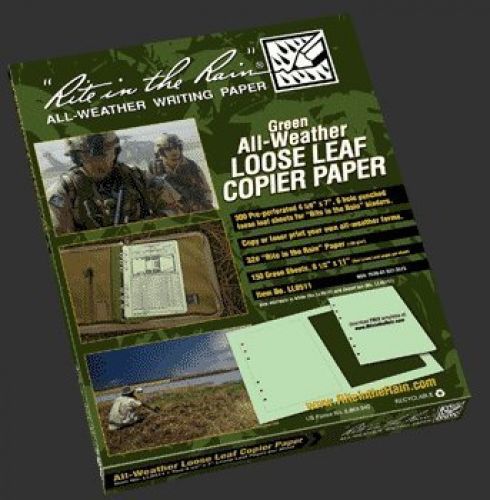 Rite in the rain tactical loose leaf copier paper - green, 150 sheets for sale