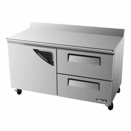 Turbo Air TWR-60SD-D2, 60-inch One-door, Two Drawer Worktop Refrigerator/Lowboy