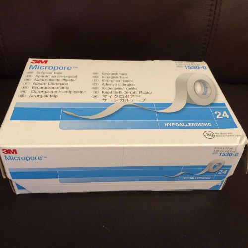 3M Micropore Surgical Tape 1530-0 / 0.5 in.x 10 yd./ Box of 24 Rolls