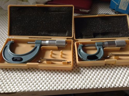 MITUTOYO MICROMETERS 103-113 AND 103-114 WITH CASES .0001