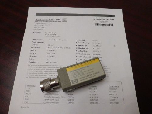 Agilent / HP 8481A 10 MHz - 18 GHz RF Power Sensor (-30 to +20dbm) - CALIBRATED!