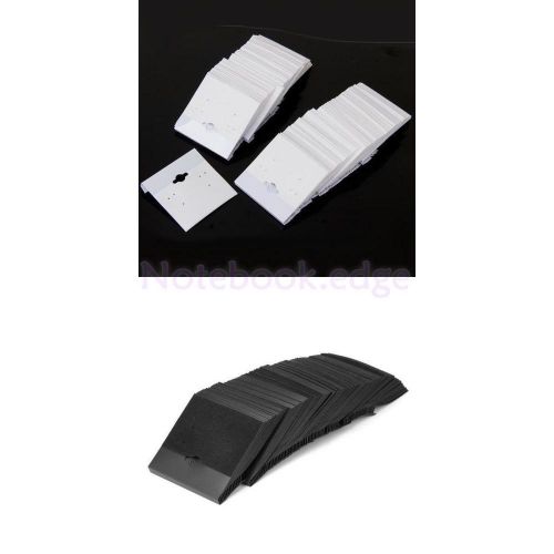 100pcs White + 100pcs Black Velvet Ear Studs Earring Jewelry Display Hang Cards