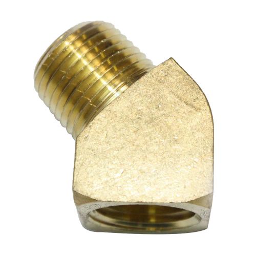 (5) Solid Brass Street Pipe Elbow Fitting 3/8&#034; NPT 45 Degree air 5 pk FST66EA