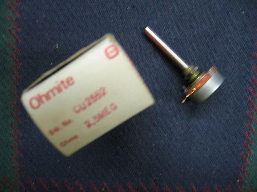 Vintage Ohmite - 2 watt, Type AB, 2.5 MEG Long Shaft Potentiometer - CU2552  NIB