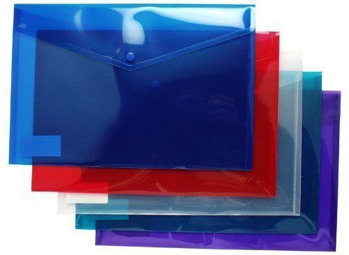 A4 Plastic Stud Document Wallets Folders Filing School Office -0262
