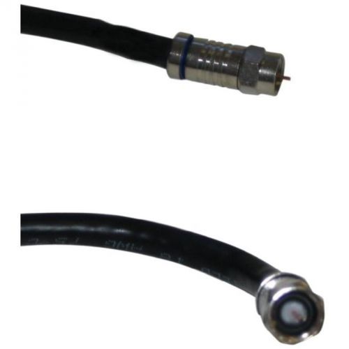 100&#039; Rg-6 Weatherproof Coax With Fittings, Black Black Point TV Wire and Cable