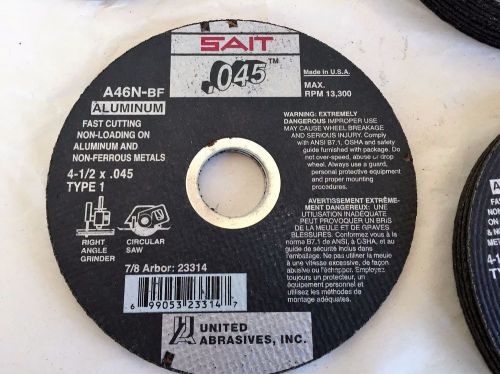 Sait 23314 4-1/2x.045x7/8 saitech .045 aluminum cutting wheel disk for grinder for sale