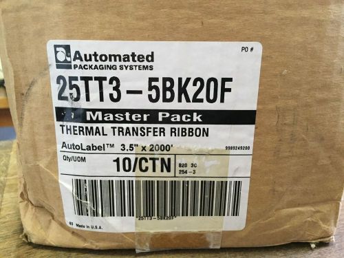 NEW AUTOMATED PACKAGING SYSTEMS 25TT3-5BK20F SET OF 10 RIBBON ROLLS