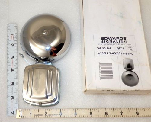 4&#034; Signaling Bell 3-6 VDC / 6-8 VAC unused in box Edwards #744  (( UP1C))