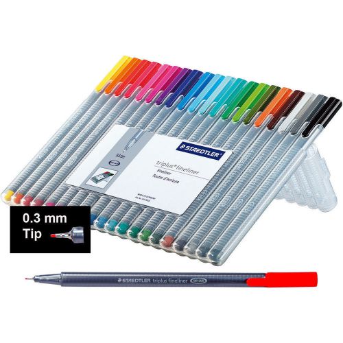 Staedtler triplus fineliner 0.3 mm pens, 20 color pack (334 sb20) ca for sale