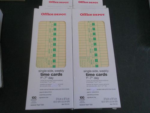 LOT of 2 Office Depot single sided weekly time cards