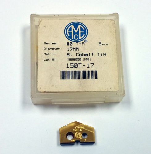 17MM SERIES #0 T-A DRILL INSERT 150T-17 SUPER COBALT TIN COATED (PACK OF 2)*