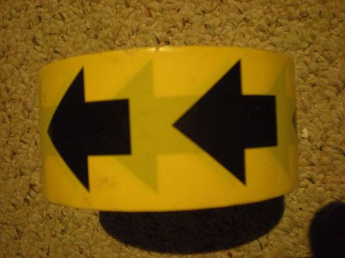 2&#034; yellow &amp; black safety arrow reflective tape caution warning tape sticker -(3) for sale