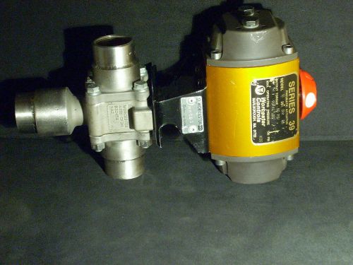 New worcester 10 39 pneumatic actuator 3 way 1&#034; ss tfe ball valve 800 psi 400*f for sale