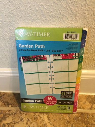 Garden Path 2017 Planner Refill 2 Page Per Week Day Timer Floral Daily Size 4