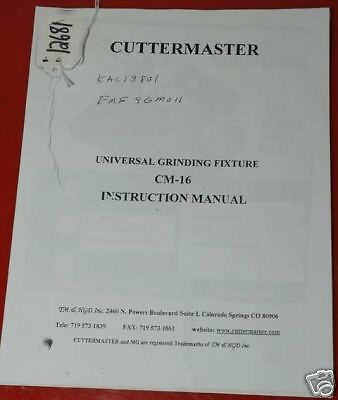 Cuttermaster Universal Grinding Fixture Manual (Inv.18100) COPY)