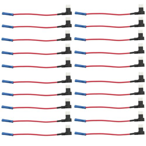 20 pc Mini ATM Fuse Safety Fuse Block Tap Dual Circuit Adapter Car Holder