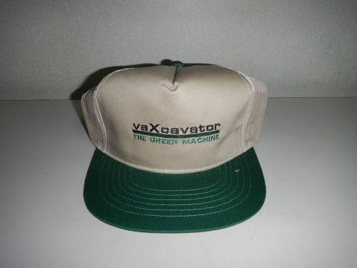 New Vaxcavator Green Machine Equipment Snap Back Mesh Trucker Hat Cap *NOS