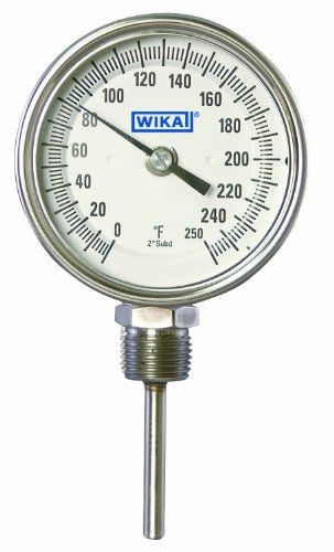 WIKA TI.31 Stainless Steel 304 Process Grade Resettable Bi-Metal Thermometer, 3&#034;