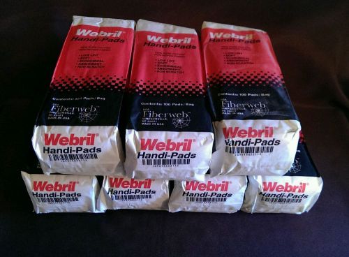 Webril Handi-Pads 4&#034;x4&#034; cotton graphic arts cleaning 100/pk (x7) New 700 pads