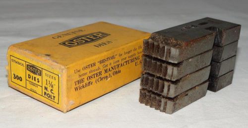 &#034;OSTER&#034; Symbol 300 - Sizes 1 1/8&#034; N.|C. BOLT PIPE TREADER DIES DIE Set w/BOX