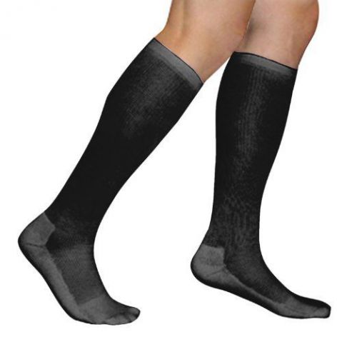 Cushioned Cotton 15-20mmHg Closed Toe Men&#039;s Sock Sz B (9-11), Black, 182CB99
