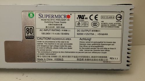 SuperMicro PWS-920P-1R Switching Power Supply 920W