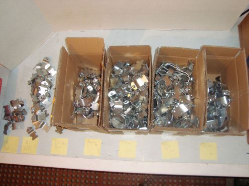 Lot of 379 conduit clamps - w/ bolt &amp; screw 1&#034; 3/4&#034; 1 1/4&#034; 1 1/2&#034; 2&#034; variety for sale