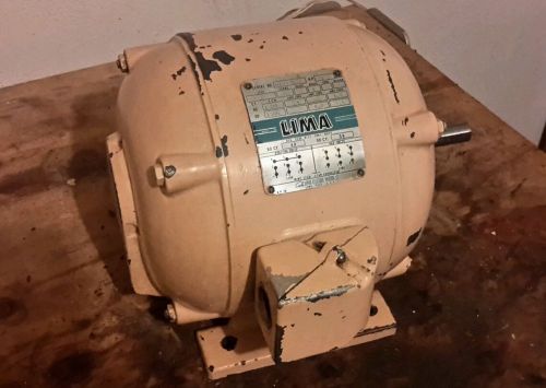 Walker turner 20&#034; drill press motor - lima 1 hp , 3 phase - 1500 -1800 rpm for sale