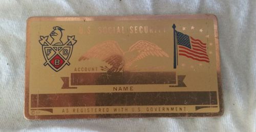 2 Metal social security card fcb or fbc  lot Un stamped