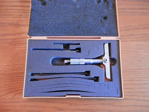 MITUTOYO DEPTH MICROMETER 129-131 DMC4-4 MACHINIST TOOL, Nice