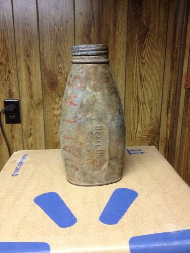 Rare Antique Beall Bros. Miners fuel gas water liquid metal steel can 7&#034; tall