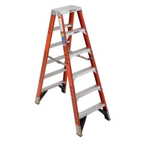 New - 6&#039; ft. werner t7406 fiberglass twin step ladder 375 lb. capacity type iaa for sale