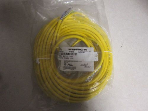 Turk RKV-61-20m #18 AWG cable, Yellow PVC Jacket 6 Pin Female 20 meter Mini Fast