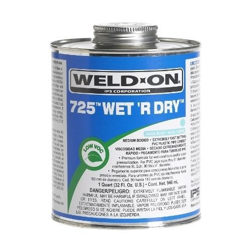 New Weld-On 10850 Aqua Blue 725 Medium-Bodied PVC Professional Industrial Cement