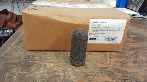 CASE OF 25 NORTON NORZONE lll ROUNDED GRINDING CONE 1 1/2&#034; x 3 1/2&#034; T18R ASF