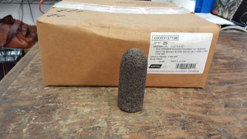CASE OF 25 NORTON NORZONE lll ROUNDED GRINDING CONE 1 1/2&#034; x 3 1/2&#034; T18R ASF