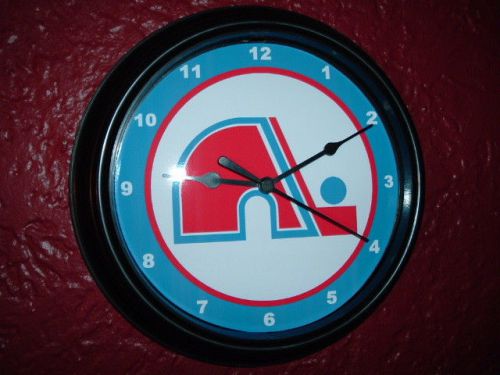 Quebec Nordiques Hockey Throwback Game Room Man Cave Wall Clock Sign