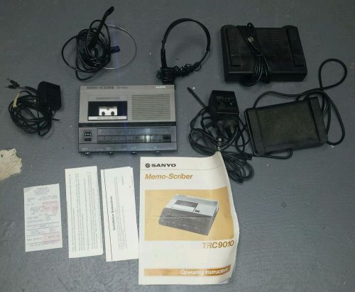 Sanyo trc-5200 memo scriber dictation system with fs-53 foot pedal x 2- extras for sale