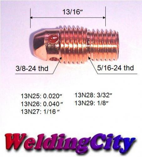 WeldingCity 10-pk Collet Body 13N27 (1/16&#034;) for TIG Welding Torch 9/20/25