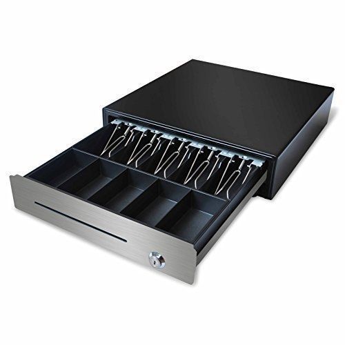 HK System Heavy Duty Black POS Cash Drawer with 5Bill/5Coin &#034;Stainless Steel&#034;