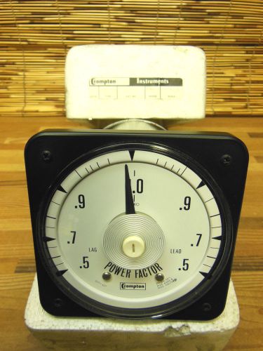 Crompton 077-42 7A-QTAD 480V .5-0-.5 scale POWER factor gauge