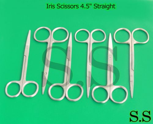 6 Iris Scissors 4.5&#034; Straight Surgical Dental Instruments