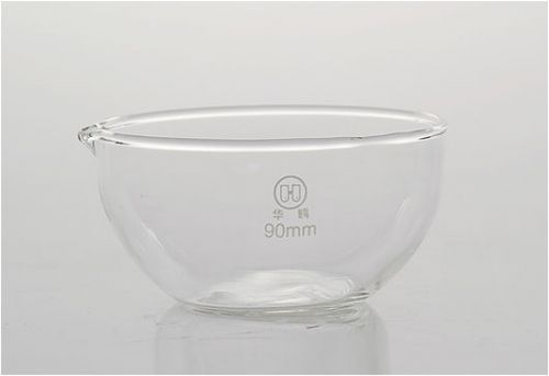 Lab Glass Evaporating Dish Flat Bottom with Spout 120mm new