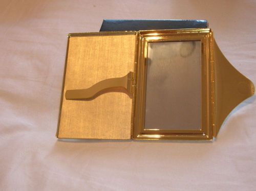 Gold tone credit / business card and money holder with mirror CLASSY CARD HOLDER