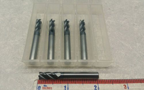 1/4 Tialn Coated End Mill 4 Flute Solid Carbide Endmill Lot of 5 Tools USA Made